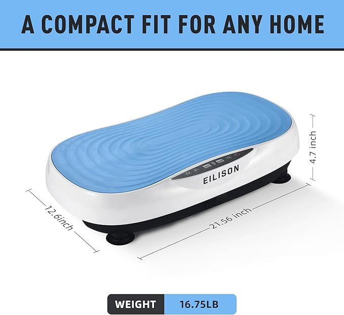 EILISON Glory Vibration Plate Exercise Machine - Whole Body Workout Vibration Fitness Platform Equipment for Home & Travel Workout, Weight Loss, Toning & Wellness