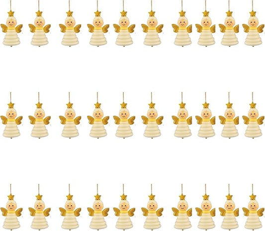 DIY Christmas Button Ornament Making Set - Snowman/Santa/Angel, Fun Holiday Craft Kit for All Ages, Ideal Xmas Tree Hanging Decor & Festive Gifts (30 pcs-B)