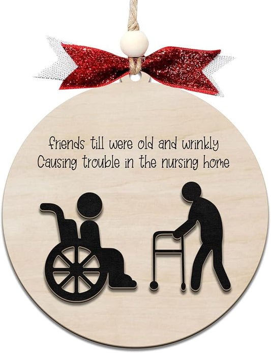 Funny Christmas Ornaments 2024, Unique Christmas Ornaments, Funny Christmas Gag Gifts for Men Women, Friends, Wooden Ornaments for Christmas Tree, Funny Ornaments for Adults