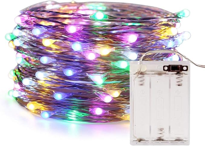 ANJAYLIA Fairy Lights, 10Ft/3M 30leds Multi Color LED String Lights Party Home Festival Valentine's Day Decorations Battery Operated Lights, RGB