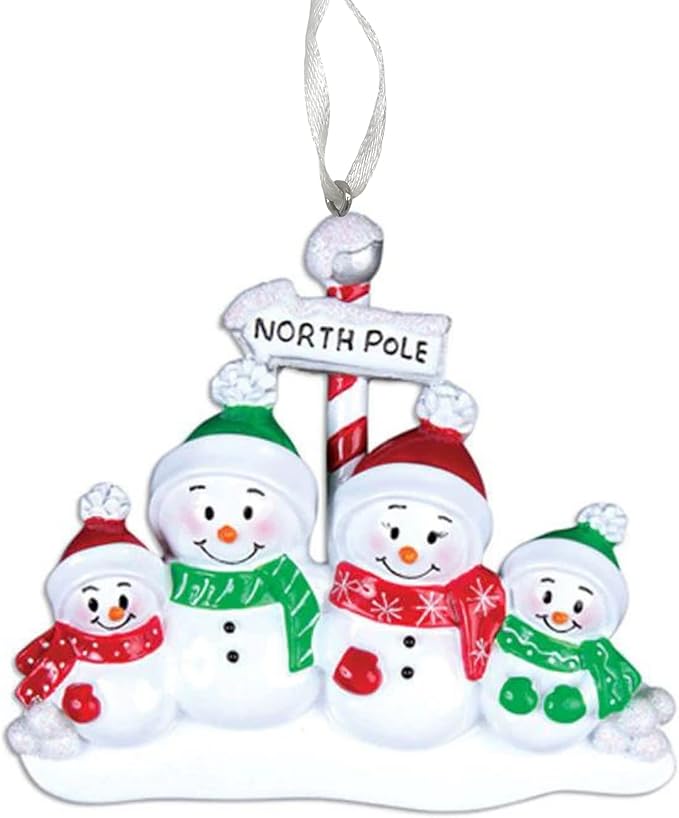 2025 Family Christmas Ornament – Personalized Ornament for Families – Custom Snowman Family Ornament – Holiday Tree Decoration Keepsake Gift (Snowman Family of 4)
