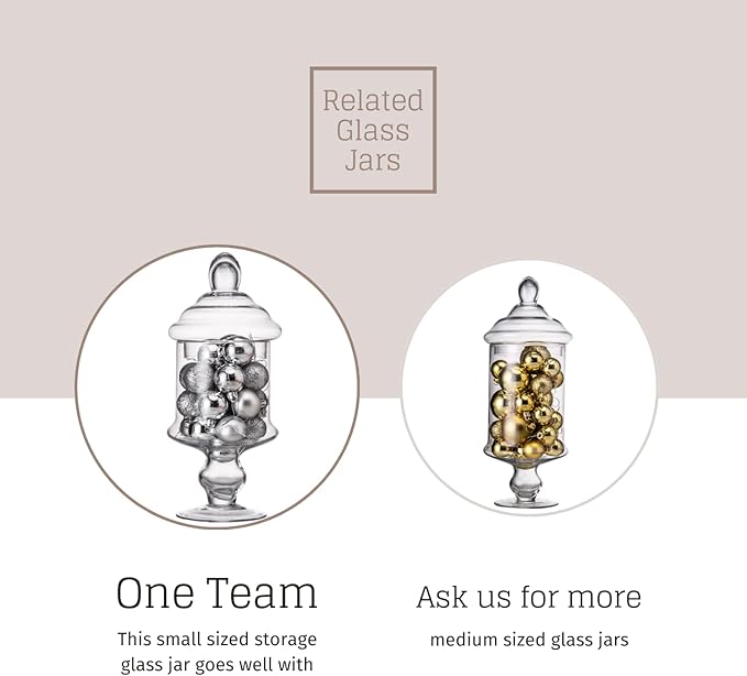 Diamond Star Clear Glass Apothecary Jar Decorative Candy Buffet Jars Elegant Glass Storage Containers (Height: 12" Body: 6")
