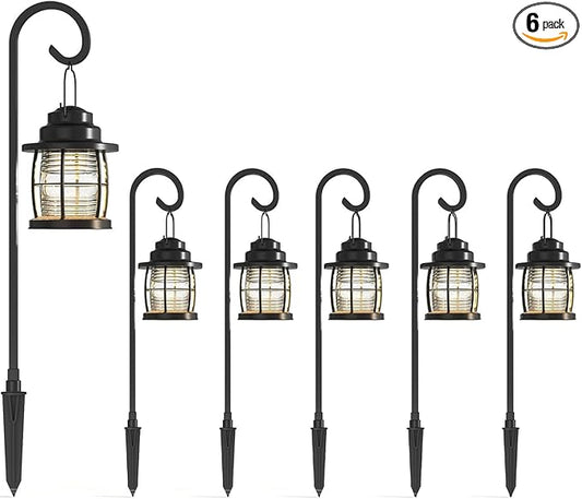 LED Pathway Lights 6 Pack, 1.1W Low Voltage Landscape Lighting Outdoor Harbor Collection 32 Lumen Dual Use Lights with Shepherd Hooks for Driveway, Yard, Garden, and Lawn