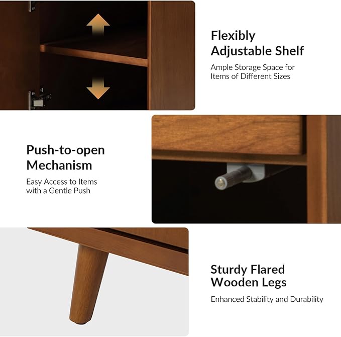 HULALA HOME End Table with Drawer and Charging Station, Modern End Table with USB Ports and Outlets, Wooden Side Table with Storage-Acorn