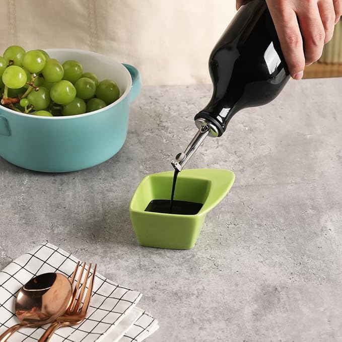 Sweejar Ceramic Olive Oil Dispenser Bottle, 20 Oz Relief Opaque Oil Cruet Protects Oil To Reduce Oxidation, Suitable for Storage Oil, Vinegar, Soy Sauce, Coffee Syrup, Liquids, Set of 1 (Black)