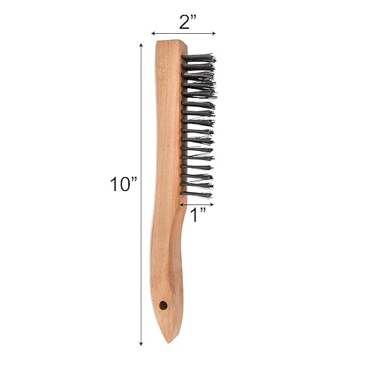 Elsjoy 12 Pack Wire Brush with Wooden Handle, 10 Inch Stainless Steel Wire Scratch Brush Wire Cleaning Brush Set for Removing Rust, Paint, Welding Slag