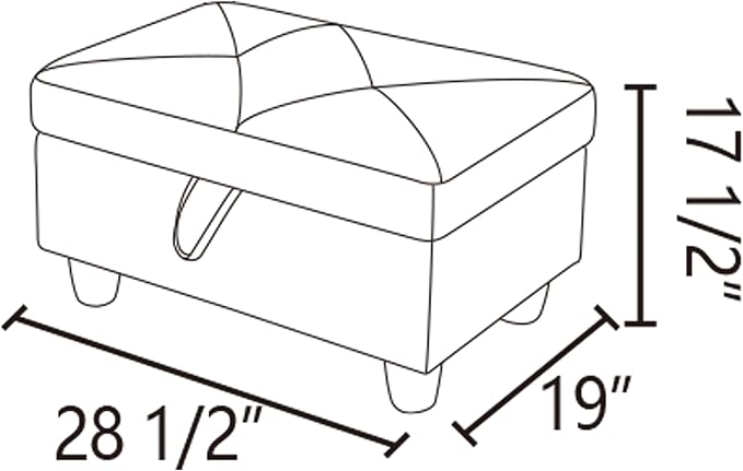 Ottoman Rectangular Storage Ottoman Bench, Flannel Footrest Stool Footstool with Lid for Living Room, Bedroom, Entryway, Dark Gray, 28.5"x19"x17.5"