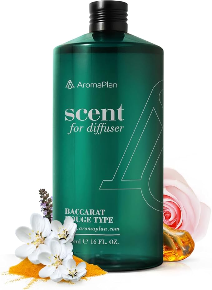 Aromaplan Hotel Scents Inspired by Baccarat Rouge 16 Fl Oz (473ml), Home Luxury Aroma & Hotel Diffuser Oil for Aromatherapy- USA Made, Bigger Bottle, Bolder Aroma & Longer Lasting