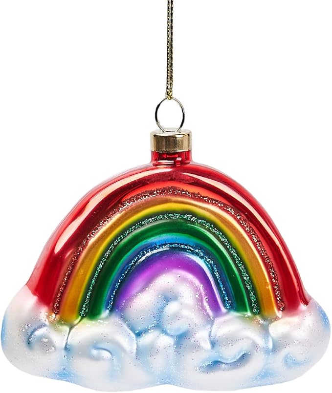 Hanging Christmas Ornaments, 2025 Glass Blown Christmas Tree Ornaments, Christmas Tree Decorations, Funny Gifts & Home Decor, Rainbow