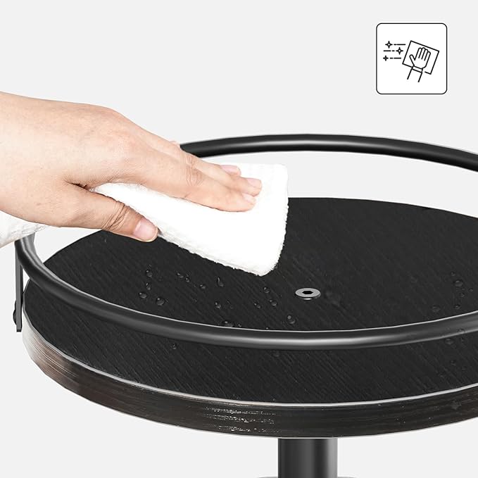 HOOBRO Lazy Susan Organizer, Rotating Spice Rack, 3-Tier Organizer, Turntable Spice Rack, Vertical Storage Organizer, for Kitchen Countertop, Vanity, Dining Table, Black BB09TL01