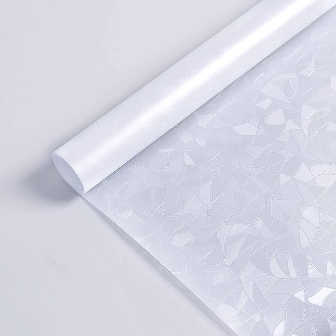 DOWELL Window Privacy Film, Rainbow Window Film, Decorative Stained Glass Clings, Static Cling Door Sticker, Non-Adhesive 3D Decals for Home UV Protection, 23.6 x 78.7 inches