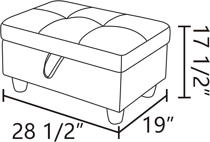 Ottoman Rectangular Storage Ottoman Bench, Flannel Footrest Stool Footstool with Lid for Living Room, Bedroom, Entryway, Gray, 28.5"x19"x17.5"