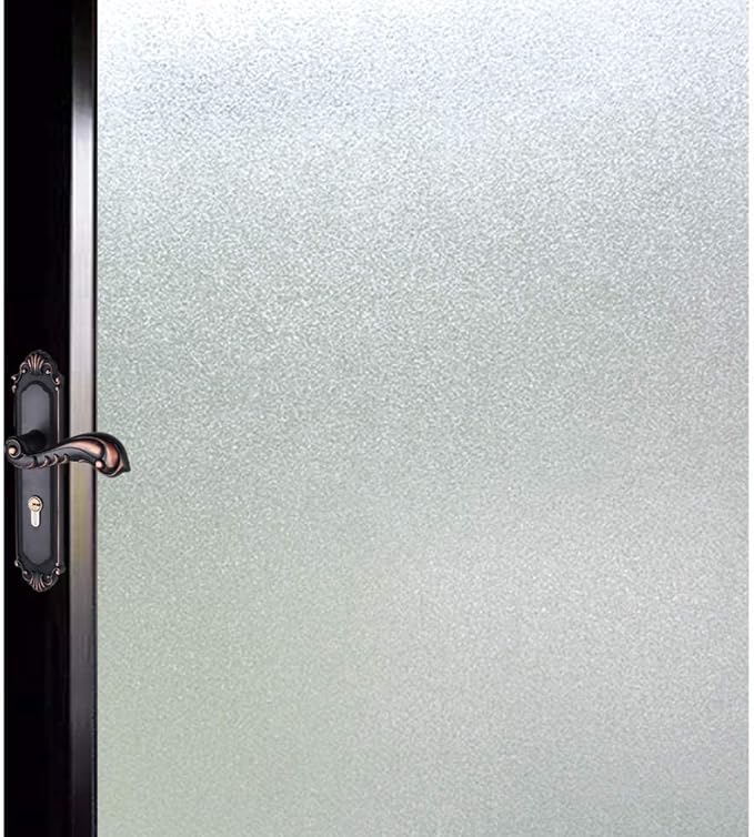 DUOFIRE Privacy Window Film Natural Frosted Glass Film Static Cling Glass Film No Glue Anti-UV Window Sticker Non Adhesive for Privacy Office Meeting Room Bathroom Living Room 47.2in. x 118in. S001