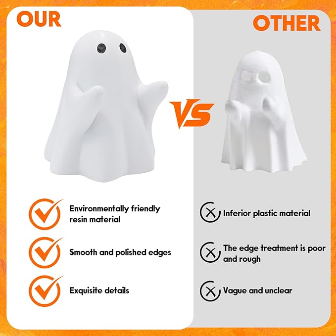 Halloween Ghost Figurine - Spooky Resin Pen Holder Statue, Cute Decor for Halloween Decorations Indoor, Funny Porch and Indoor Spooky Home Decor Gifts