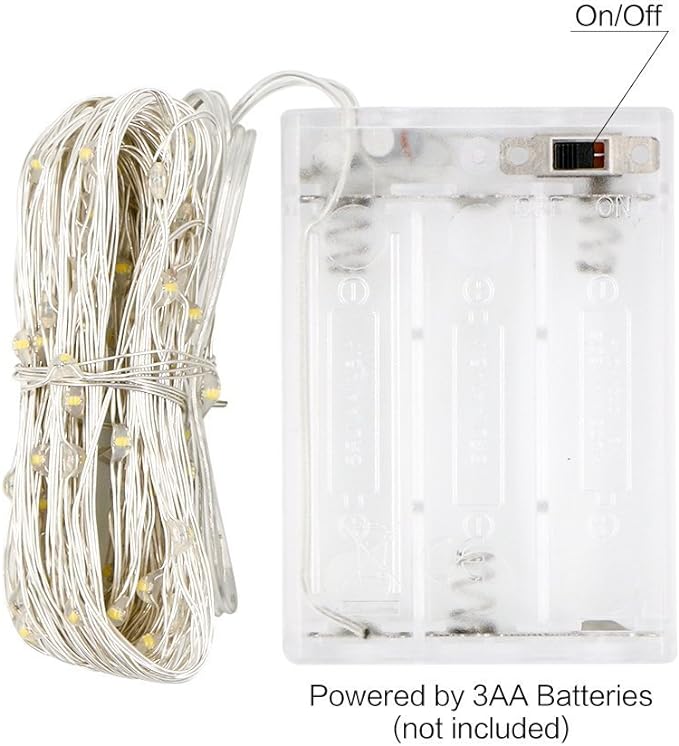 ANJAYLIA Fairy Lights, 10ft 30 LED Mini String Lights Battery Operated Firefly Starry Lights for Wedding, Bedroom, Party, Christmas, Warm White 2 Pack