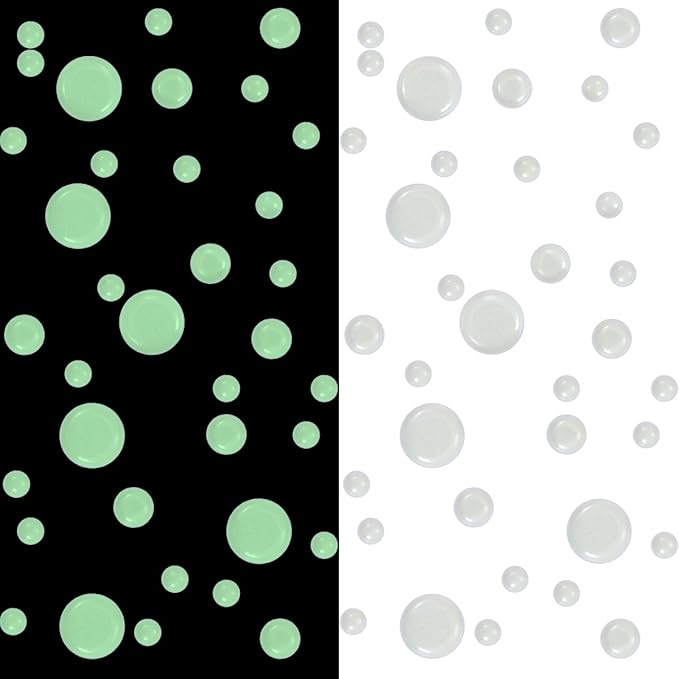 Realistic 3D Domed Glow in The Dark Stars,606 Dots for Starry Sky, Home Decor Stickers for Kids Bedding Room(606 Stars) (2*Green)