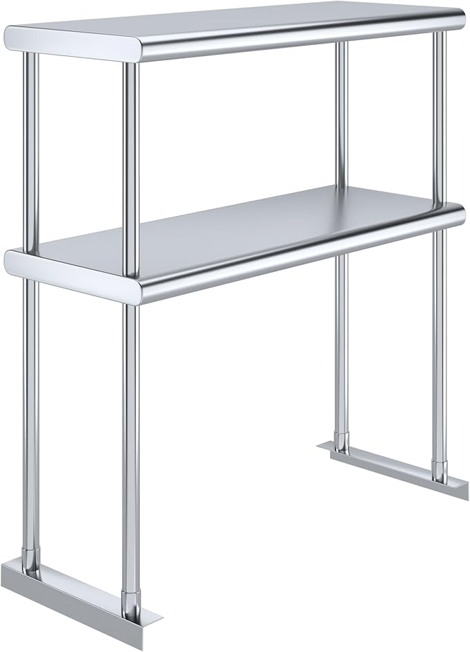 AmGood Double OverShelf Stainless Steel NSF - Many (30" Long x 12" Deep)