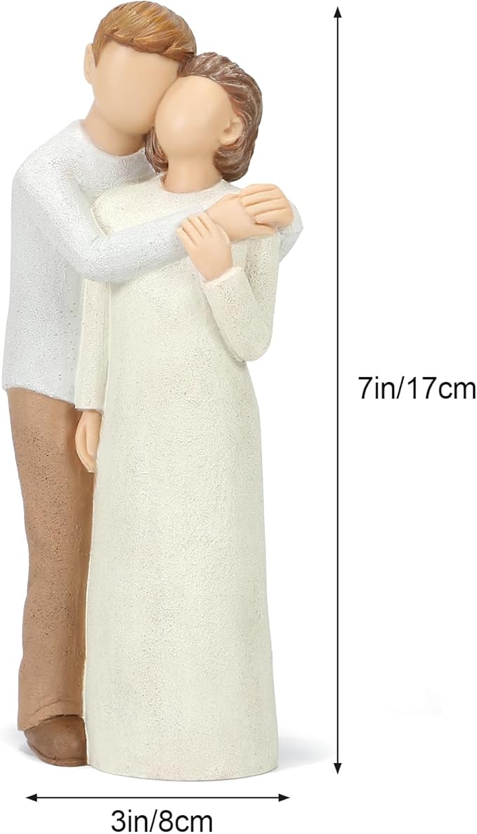 Elderly Mom and Son Figurines, Mother and Adult Son Statues, Love My Mom Gift for Mother’s Day Anniversary Birthday Christmas