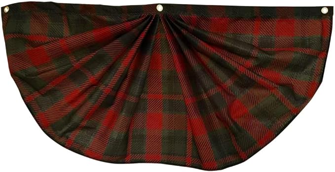 Green And Red Plaid Bunting 48"x24" Pleated Banner with Grommets Briarwood Lane