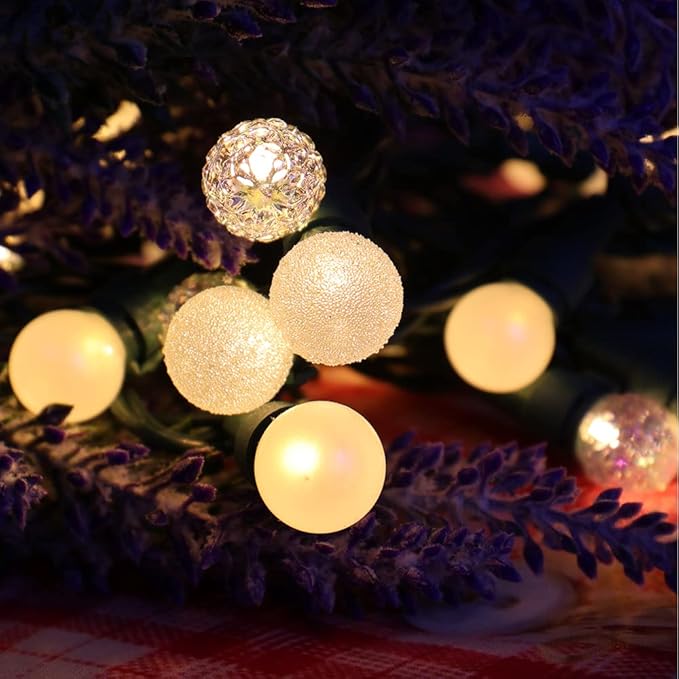 Christmas Lights Warm White 70 LED G15 Glass Blubs Globe String Light Plug in ETL Certified Outdoor Indoor String Light for Holiday Party Christmas Tree Patio Party Garden Yard Gazebo Wedding Decor