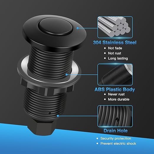 Garbage Disposal Air Switch Kit, UL Certified Professional Garbage Disposal Switch Button Power Module, Sink Top Waste Disposer On/Off Switch
