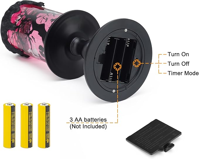 Halloween Snow Globe Candles Lighted Lamp, Lighted Flameless Candles with Water Glitter Swirls and Spooky Moving,Battery Operated