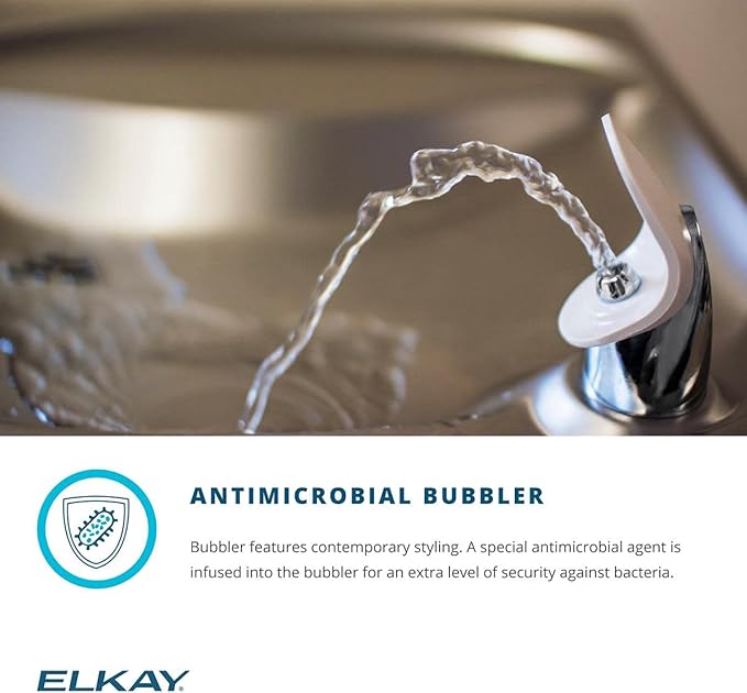 Elkay EZO8WS EZH2O Refrigerated Single Drinking Fountain with Bottle Filling Station and Hands Free Activation - Stainless Steel