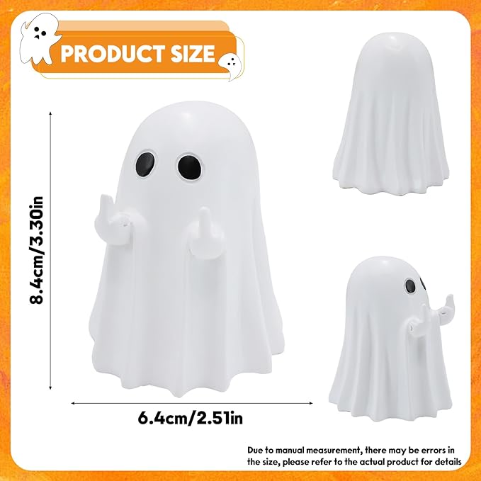 Halloween Ghost Figurine, Funny Spooky Resin Middle Finger Statue, Cute Decor for Halloween Decorations Indoor, Porch and Indoor Spooky Home Decor Gifts