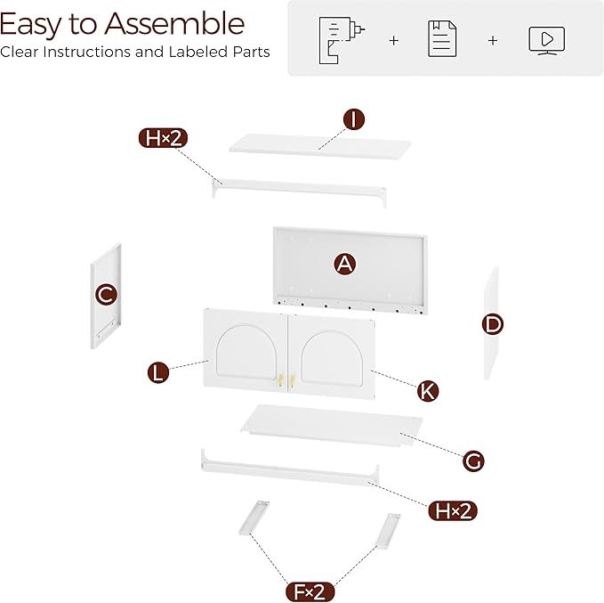 Bathroom Cabinet Wall Mounted, Metal Laundry Wall Storage Cabinets Over Toilet, Medicine Cabinet Organizer with 2 Doors, Floating Cabinets for Launtry, Kitchen, Bathroom, Living Room
