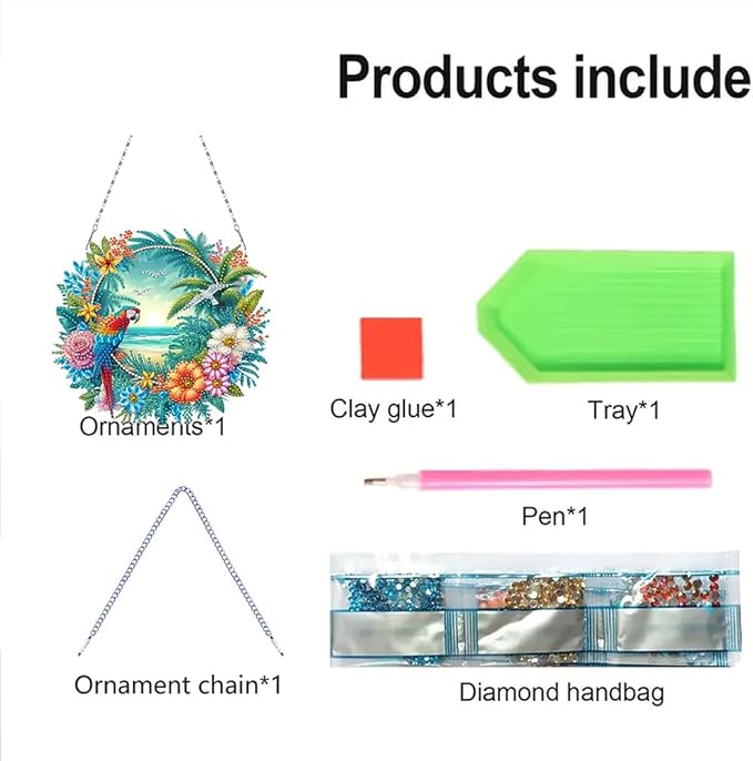 Flowers Hummingbird Diamond Art Kits,5D Diamond Hanging Ornament Kits,DIY Special Shaped Diamond Dot Kits,Home Porch Crystal Hanging Pendant Ornament (Colorful3)