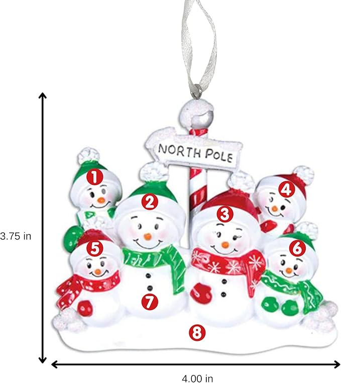 2025 Family Christmas Ornament – Personalized Ornament for Families – Custom Snowman Family Ornament – Holiday Tree Decoration Keepsake Gift (Snowman Family of 6)