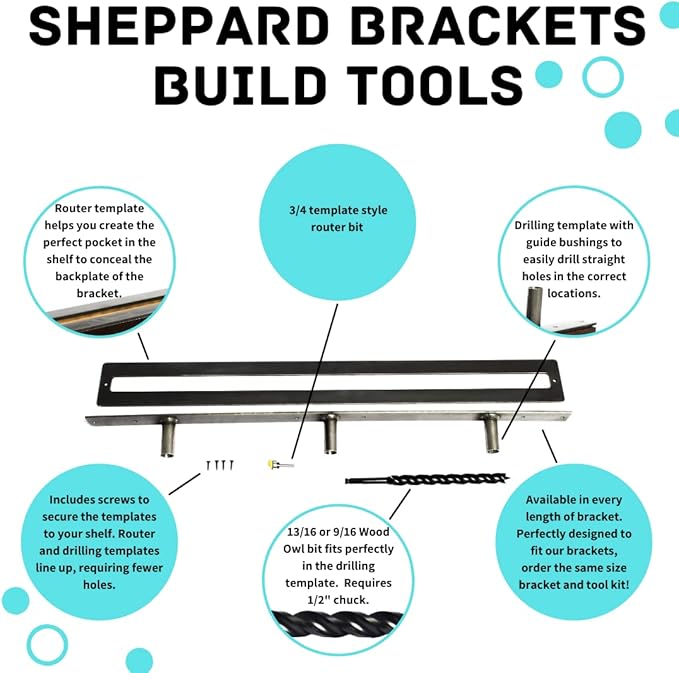 Floating Shelf Brackets - Sheppard Brackets - Easy Install - Heavy Duty (70 inch Build Kit)