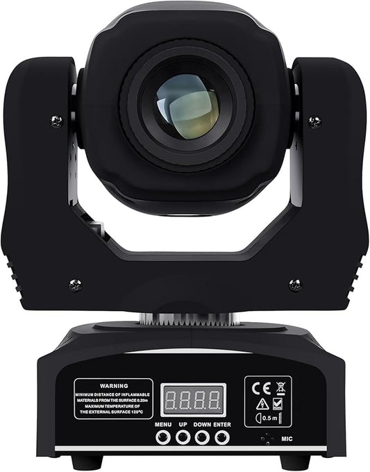 DJCLUB Stage Lights LED Mini Moving Head DJ Light Lyre Projection 60W DJ Spot Lights with 7 Colors 8 Gobos Spotlight DMX 512 with Sound Activated for Disco Home Party Wedding Nightclub