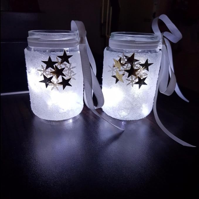 2 x20LEDs Fairy Lights Battery Operated, Silver Wire 2 Mode Chains String Lights for Bedroom Christmas Party Decoration (Cool White, 6.6)