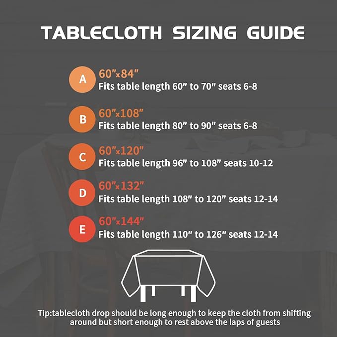 EVERLY 100% Pure Linen Rectangle Tablecloths 60x108Inches for Dining,Buffet Parties,Picnic,Events,Weddings and Restaurants,Decorative Halloween,Thanksgiving Machine Washable Tablecloths-Dark Grey