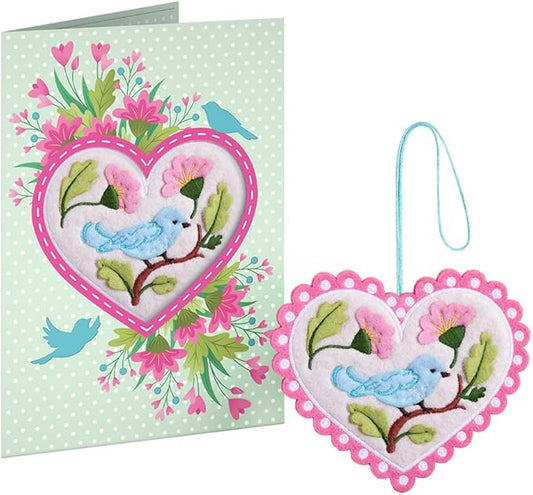 Lovepop Handmade Lively Bluebird HeartFelt Charm Card | Soft Felt Bird Keychain for Wallet, Handbag, Car Key, Home Decor | Ornaments, Bag Charms, Key Ring, Purse Accessories, Gift Toppers