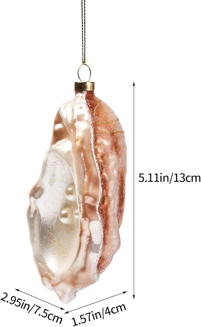 Hanging Christmas Ornaments, 2025 Glass Blown Christmas Tree Ornaments, Christmas Tree Decorations, Funny Gifts & Home Decor, Shell