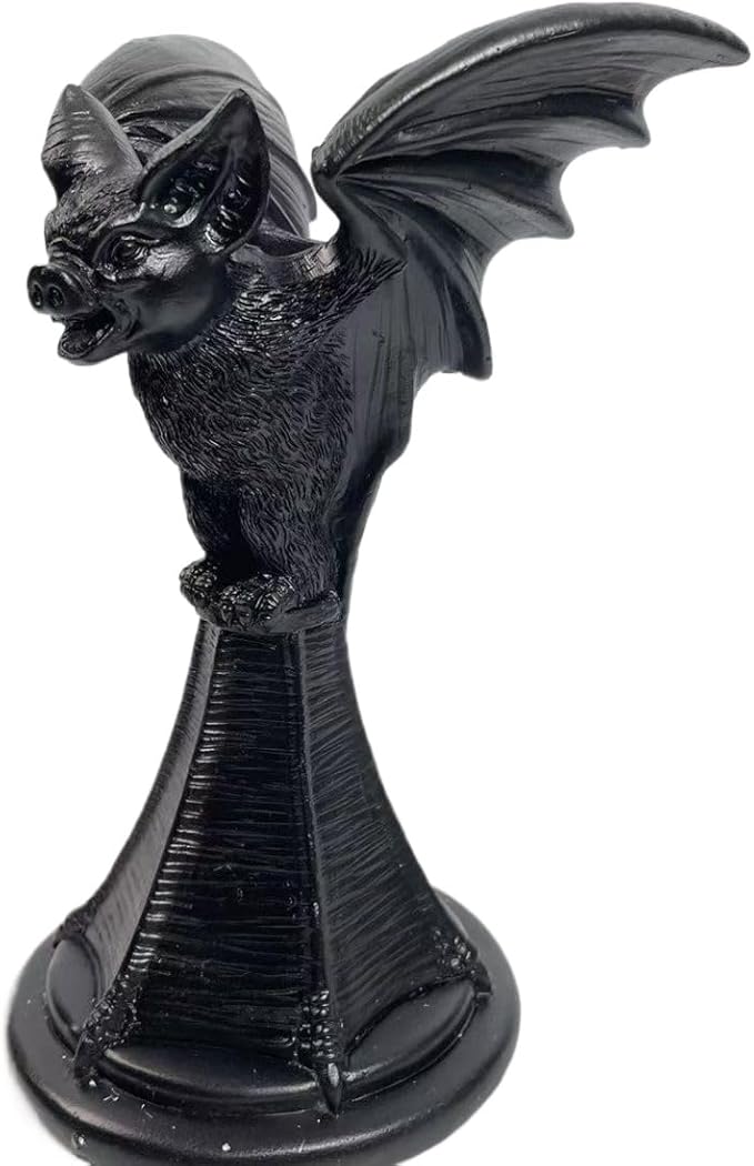 Gothic Candle Holder Raven Decor Owl Candle Sticks Holder Decor Mystical Dark Accents for Home & Parties (Bat)