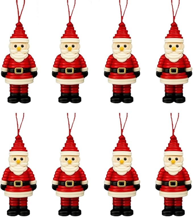 DIY Christmas Button Ornament Making Set - Snowman/Santa/Angel, Fun Holiday Craft Kit for All Ages, Ideal Xmas Tree Hanging Decor & Festive Gifts (A 8)