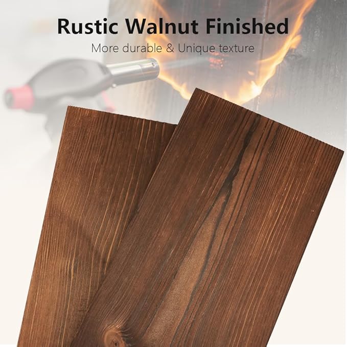 Habudda Floating Shelves Set of 2, Natural Pine Wood Shelf for Bathroom Bedroom Kitchen, 30 inch Long, Rustic Decor, Walnut