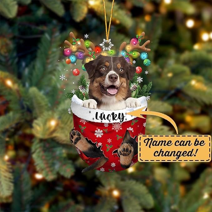 Australian Shepherd 3-Pack Snow Christmas Tree Ornaments - Dog Lovers Gift Idea