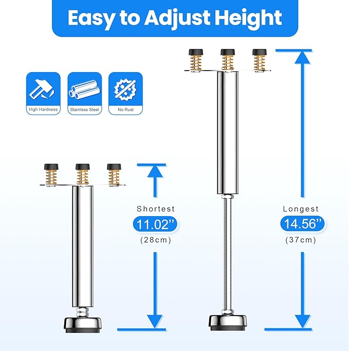 Garbage Disposal Support, Adjustable Spring Shock Absorber Bracket (11.02-14.56inch (28-37cm)), Holds Up tp 440lbs, Stainless Steel Noise Reduction Installation Kit
