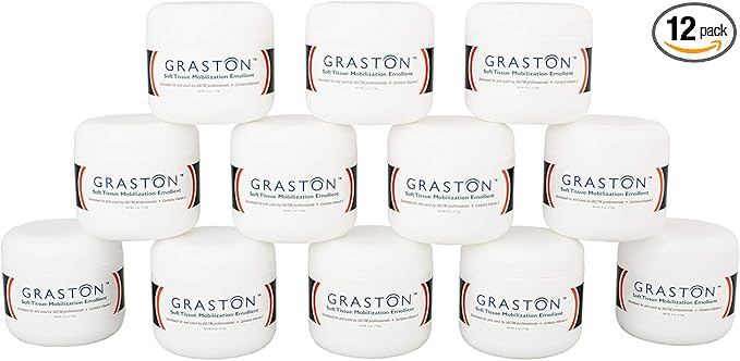 Graston Technique Vitamin E Enriched Emollient - 4oz Jar, Ideal for IASTM Lotion & Massage Therapy Cream, Perfect Vitamin E Cream for Massage and Physical Therapy, 12-Pack