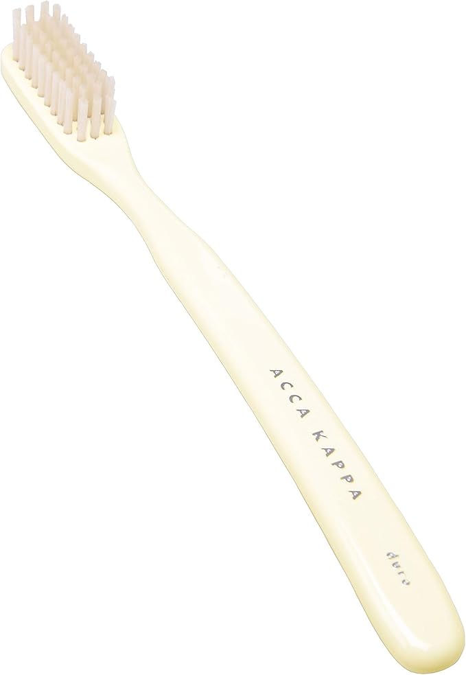 Acca Kappa Vintage White Toothbrush Pure White Bristles Retro-Style Ergonomic Handle