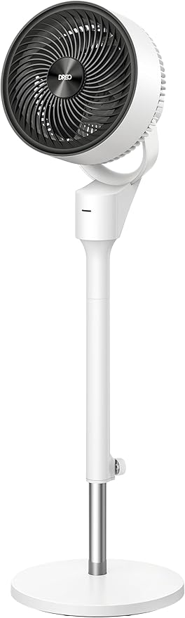 Dreo Fan for Bedroom, 80° Oscillating Standing Fan, 25dB Quiet, 80ft Pedestal Fans for Home Office, 90° Manual Vertical, 3 Speeds, Remote, 34-41" Adjustable Height, Air Circulator