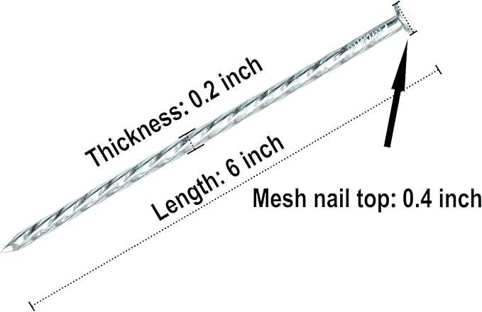 50/100/150 Pack 6" Solid Galvanized Non-Rust Metal Garden Stakes Spiral Landscape Edging Anchors for Paver Edging, Gardening, House Construction, etc (100)