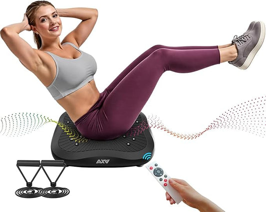AXV Vibration Plate Exercise Machine Whole Body Workout Vibrate Fitness Platform Lymphatic Drainage Machine for Weight Loss Shaping Toning Wellness Home Gyms Workout