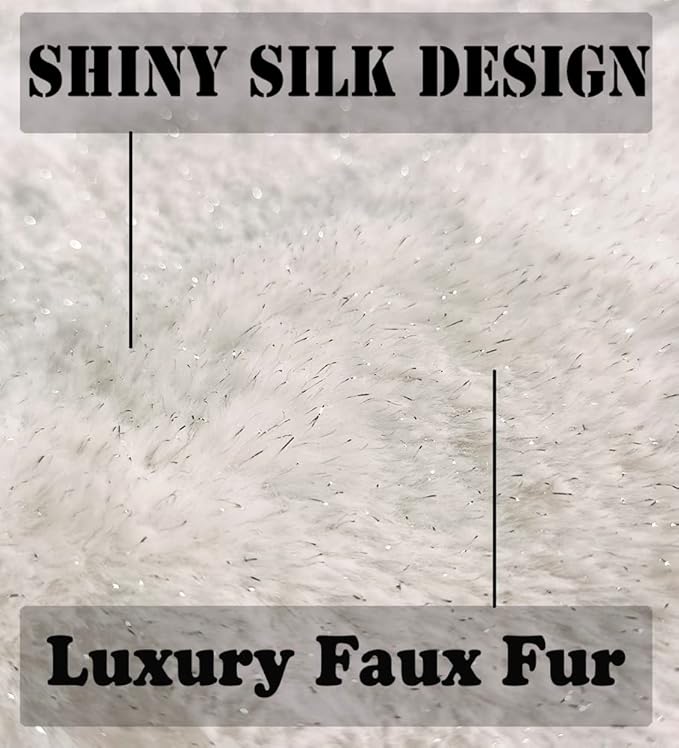 AISENO 36 Inch Christmas Tree Skirt Faux Fur Bright Silk Shiny Decoration for Christmas Tree Plush Merry Christmas Decorations Decor