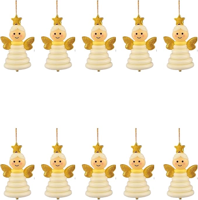 DIY Christmas Button Ornament Making Set - Snowman/Santa/Angel, Fun Holiday Craft Kit for All Ages, Ideal Xmas Tree Hanging Decor & Festive Gifts (10 pcs-C)