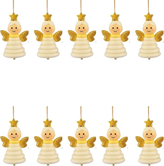 DIY Christmas Button Ornament Making Set - Snowman/Santa/Angel, Fun Holiday Craft Kit for All Ages, Ideal Xmas Tree Hanging Decor & Festive Gifts (10 pcs-C)